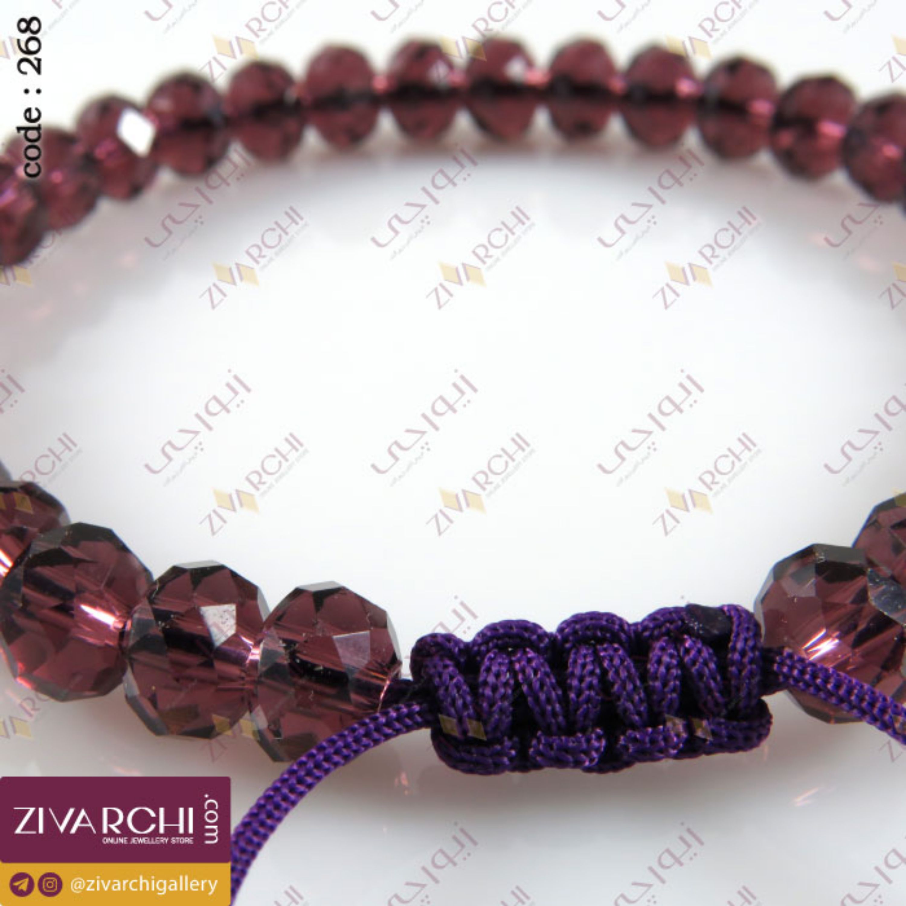دستبند مهره ای کریستالی (ریز) 268