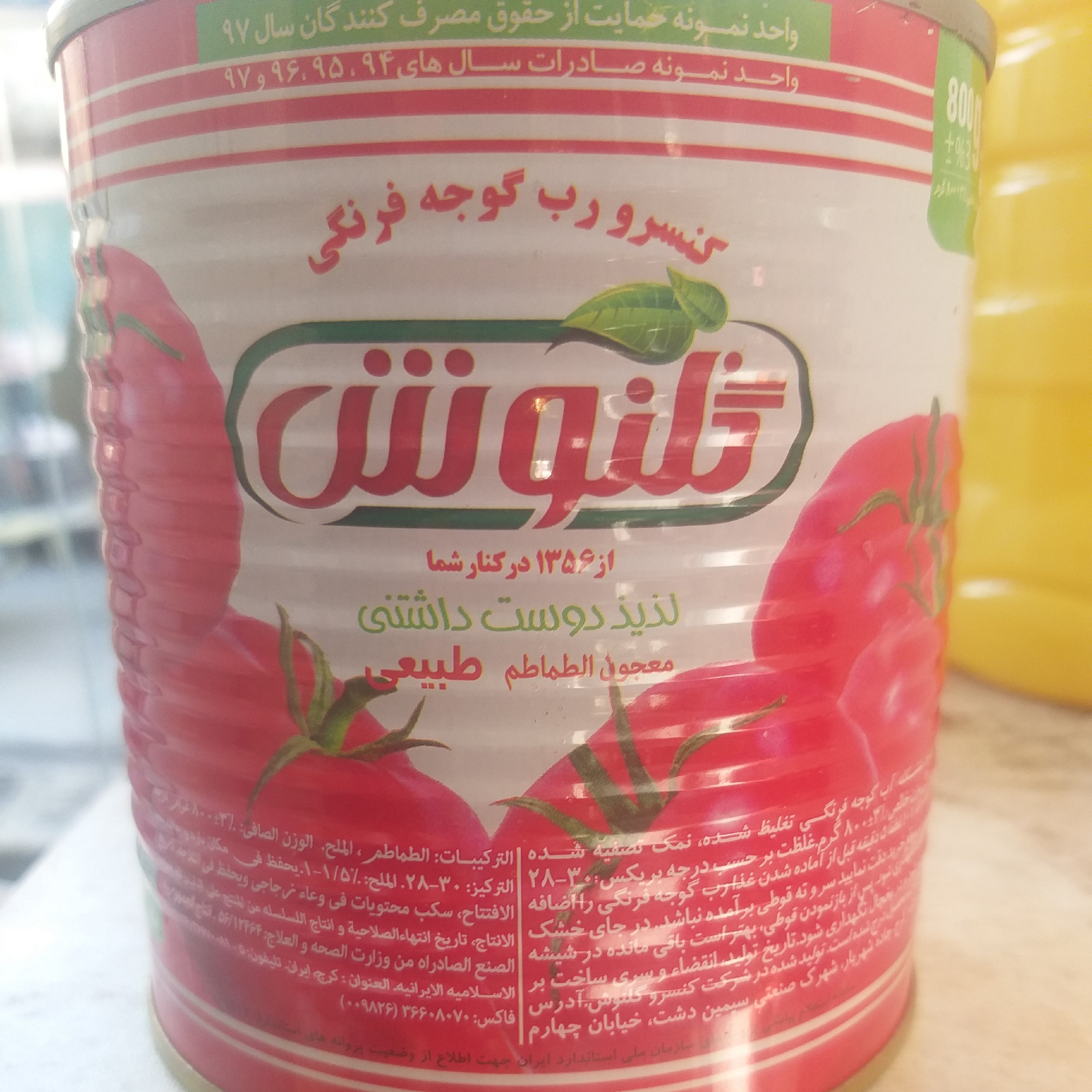 رب گوجه 800 گرمی گلنوش
