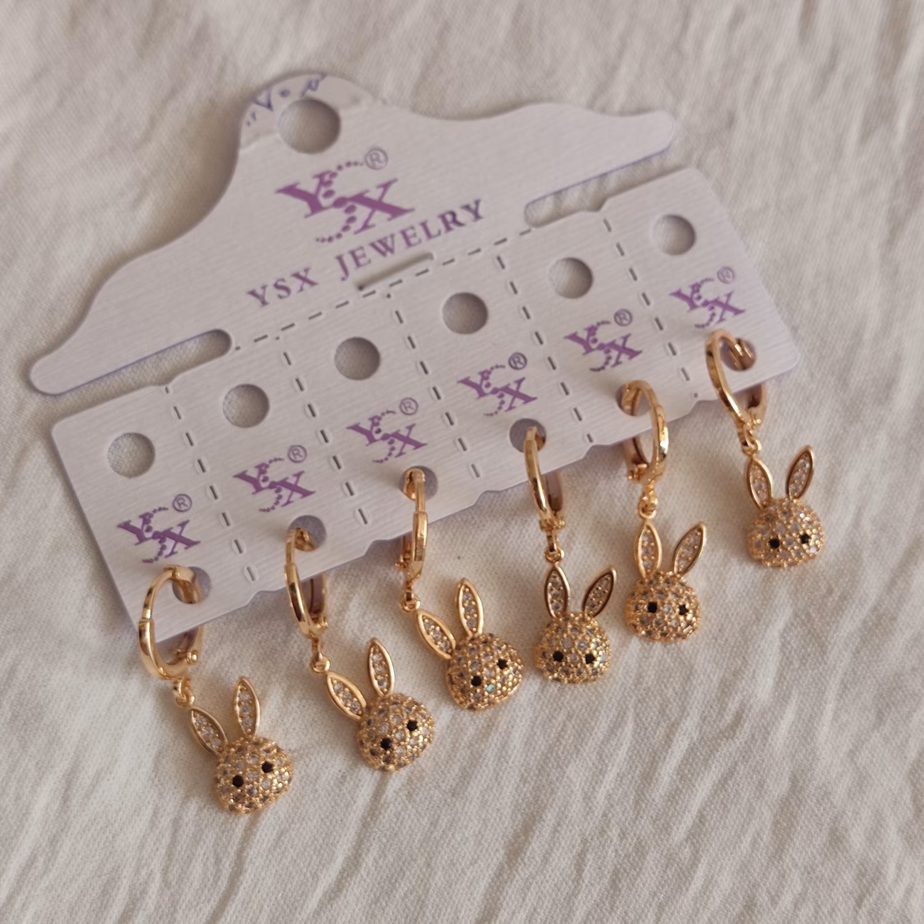 گوشواره مدل خرگوش استیل رنگ ثابت