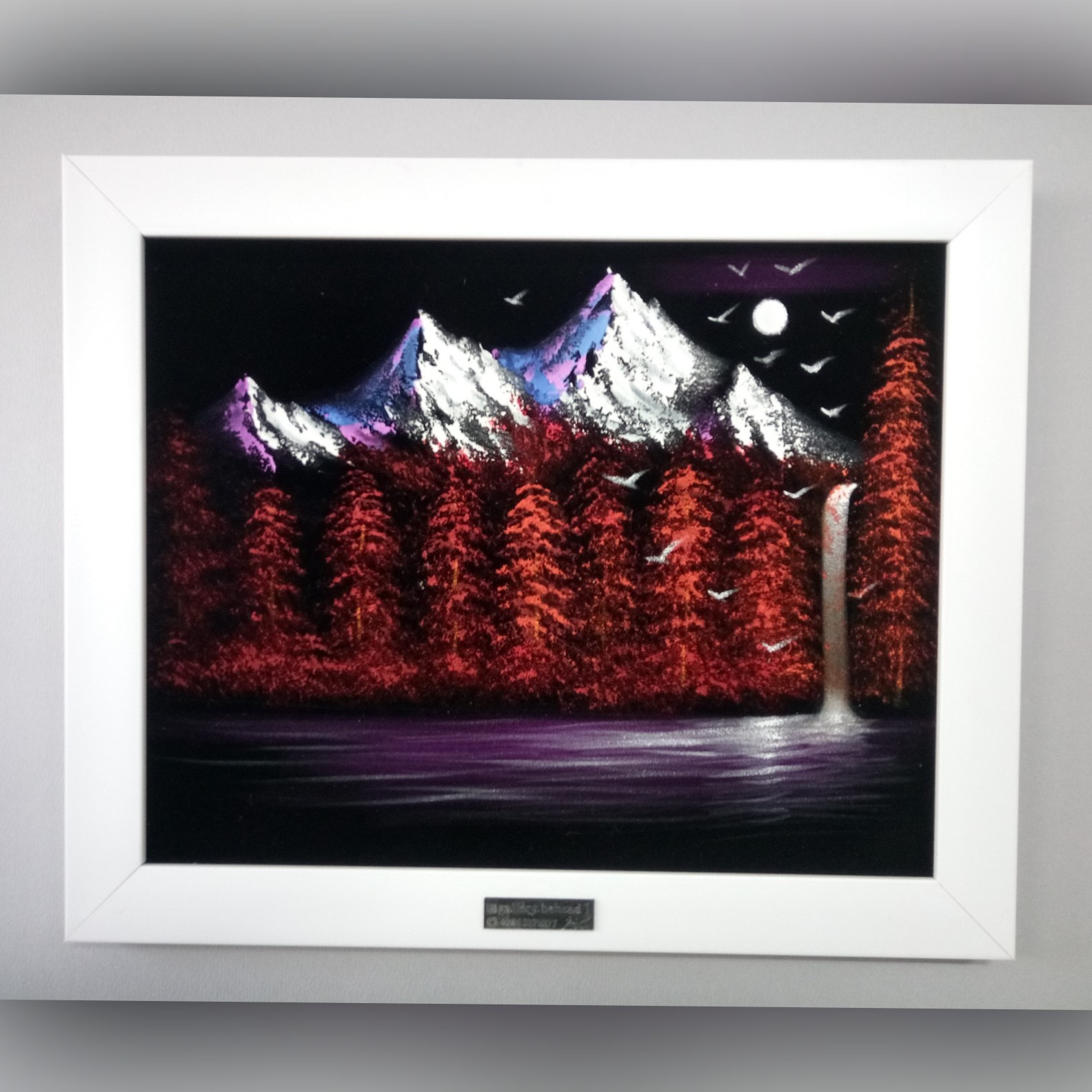 تابلو نقاشی مخمل منظره زمستانی اکرلیک