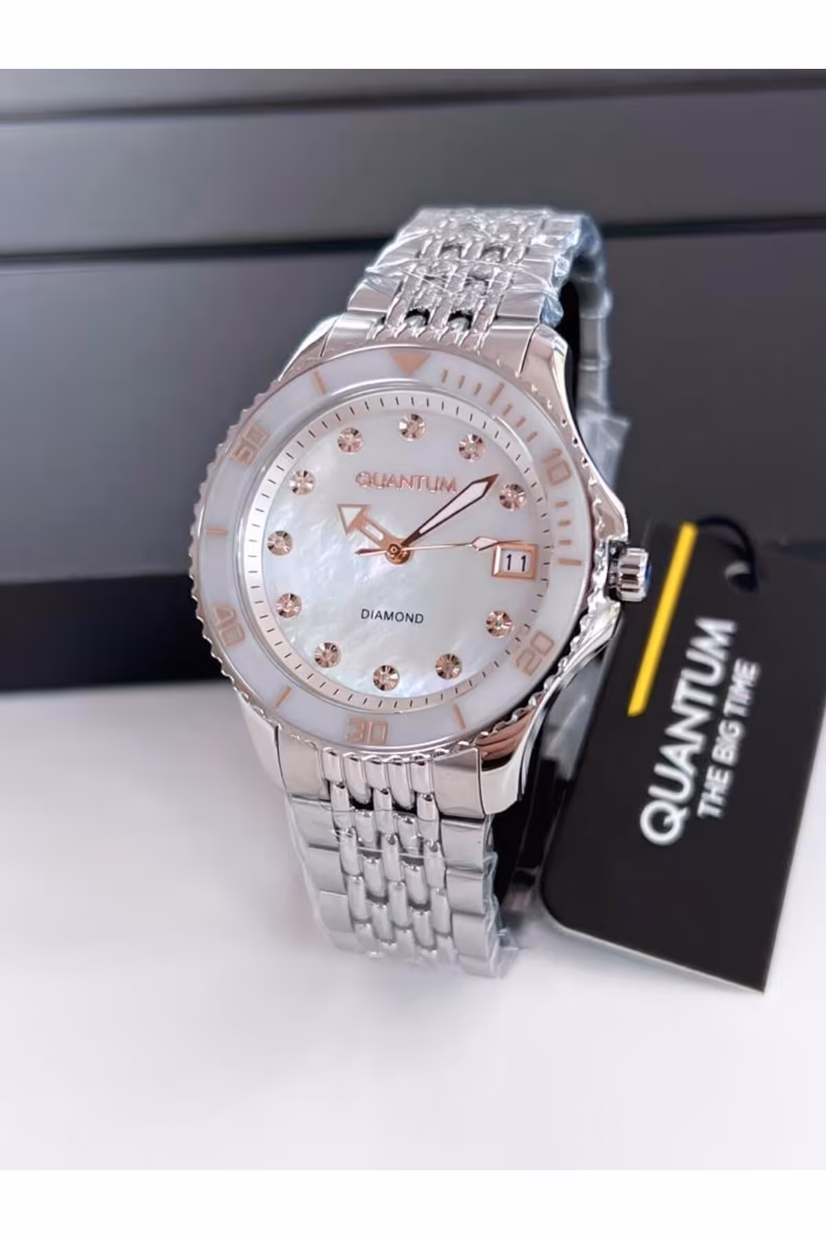 ساعت خاکستری زنانه IML1059.320 کوانتومی 5 اتمسفر ضد آب بند ناف استیل مچی  هدیه دستبند Quantum