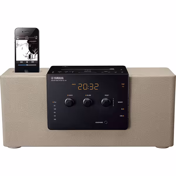 اسپیکر یاماها سیستم صوتی مدل TSX 140 همراه با داک آیپاد خاکستری - Hiapple.ir