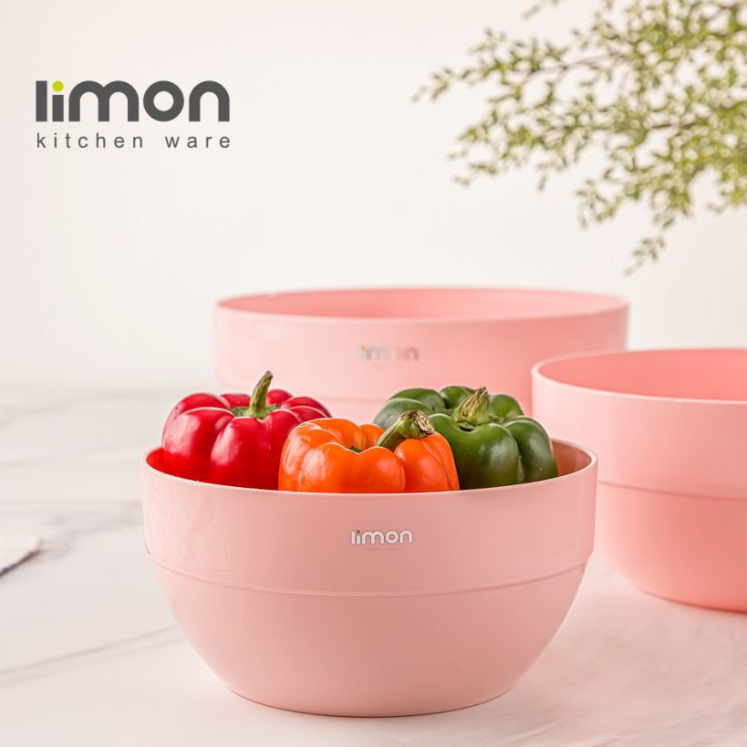 ست کاسه گرد سه سایز ساده لیمون ( رنگ طوسی، سفید، کرپ ،وانیلی)