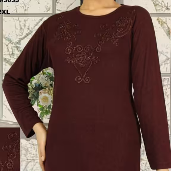 بلوز زنانه جنس لمه فوق العاده عالی یقه لباس کار شده