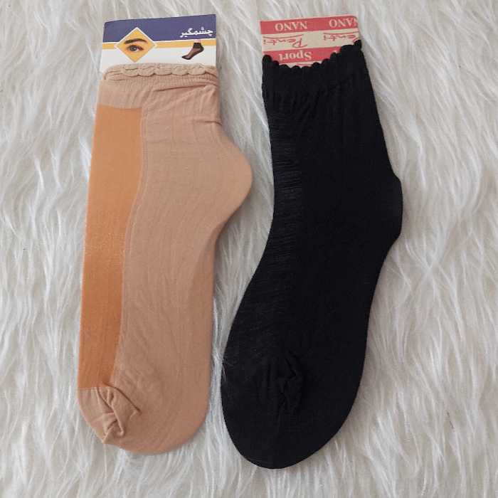 جوراب کف دوبل در دو رنگ