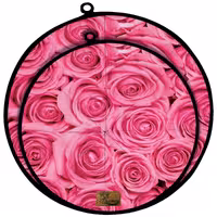 دمکنی ست دو تکه پارچه ای مخمل دو رو چاپ طرح گل صورتی سایز 25 و 30 مدل B1-1007 شرکت رنس