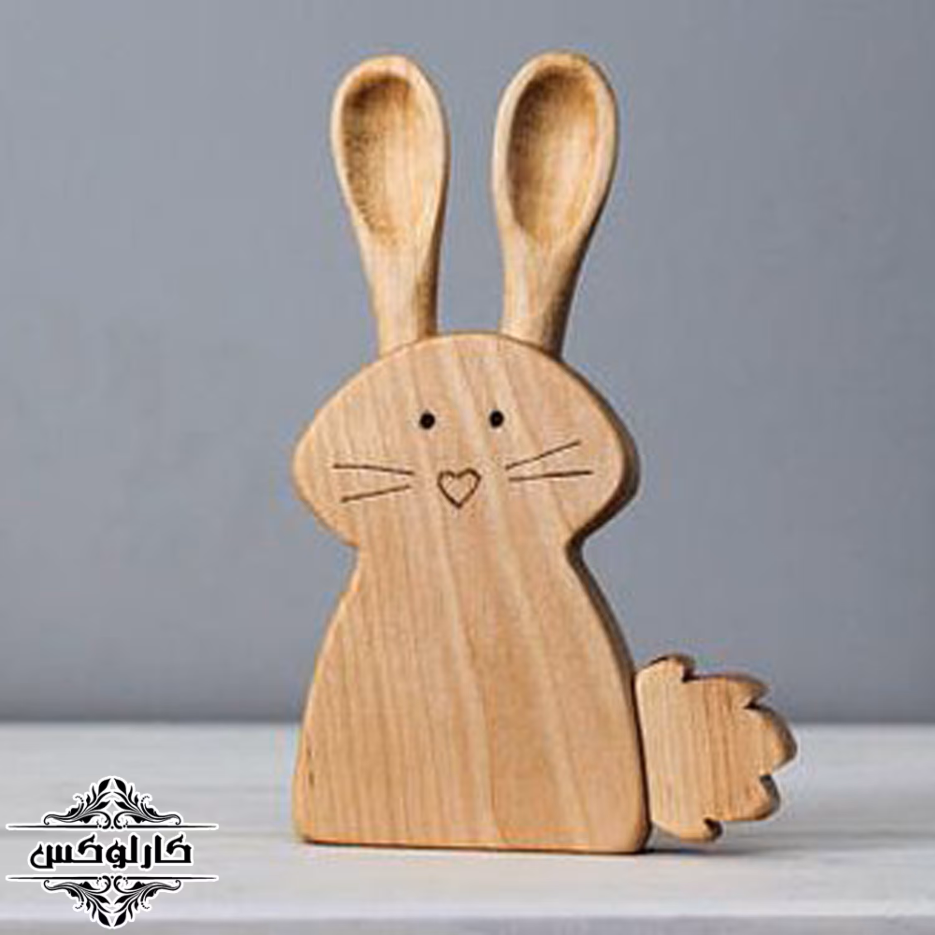 جا قاشقی چوبی کوچک طرح خرگوش
