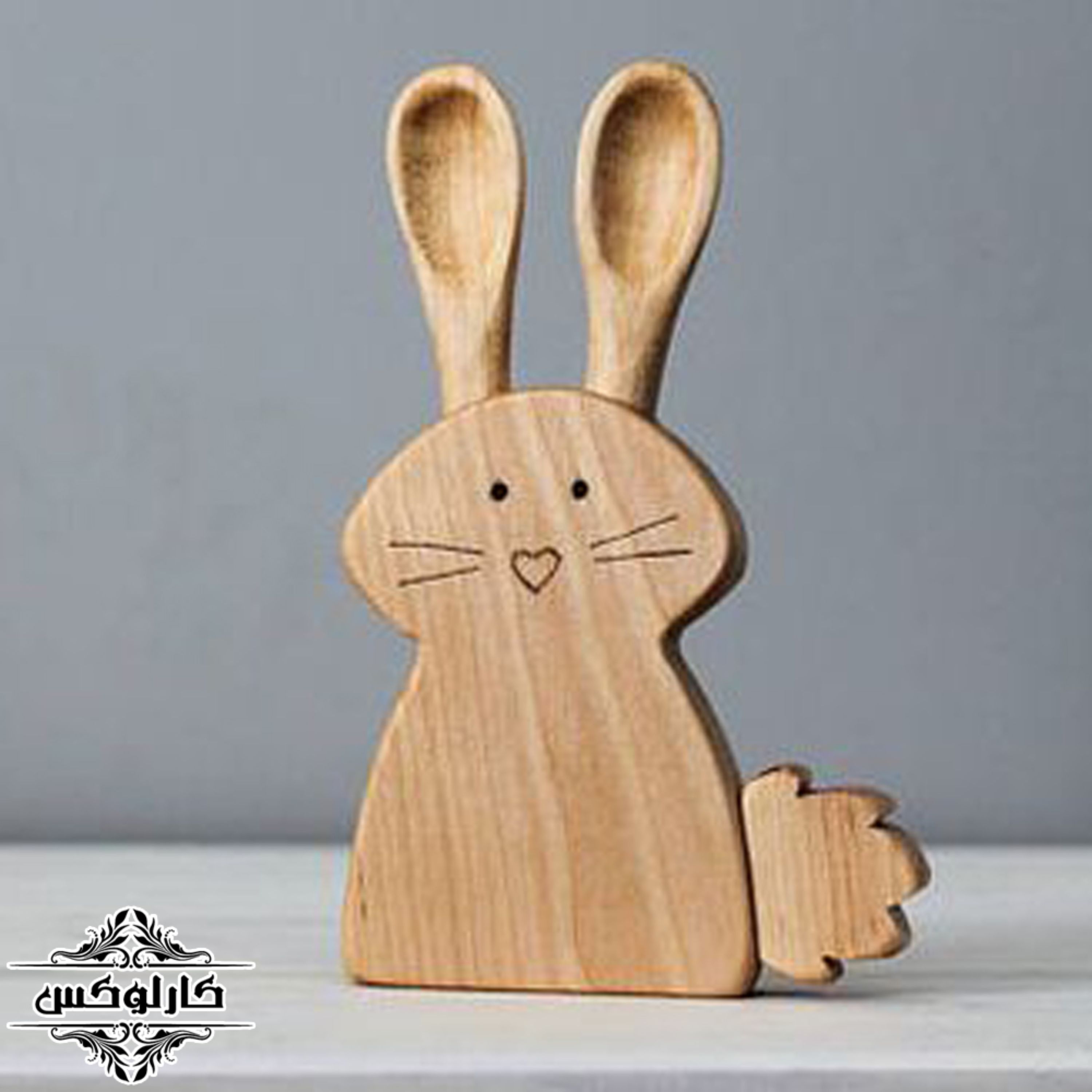 جا قاشقی چوبی کوچک طرح خرگوش