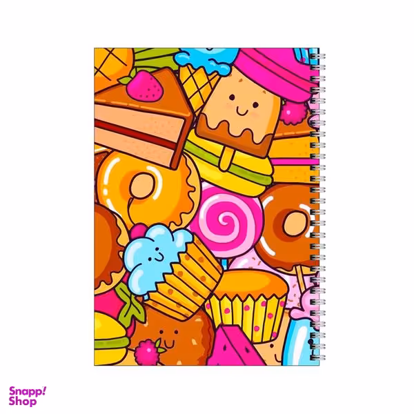 دفتر مشق 80 برگ بامبیلیپ طرح پترن کیک و بستنی و کلوچه کد 4556400