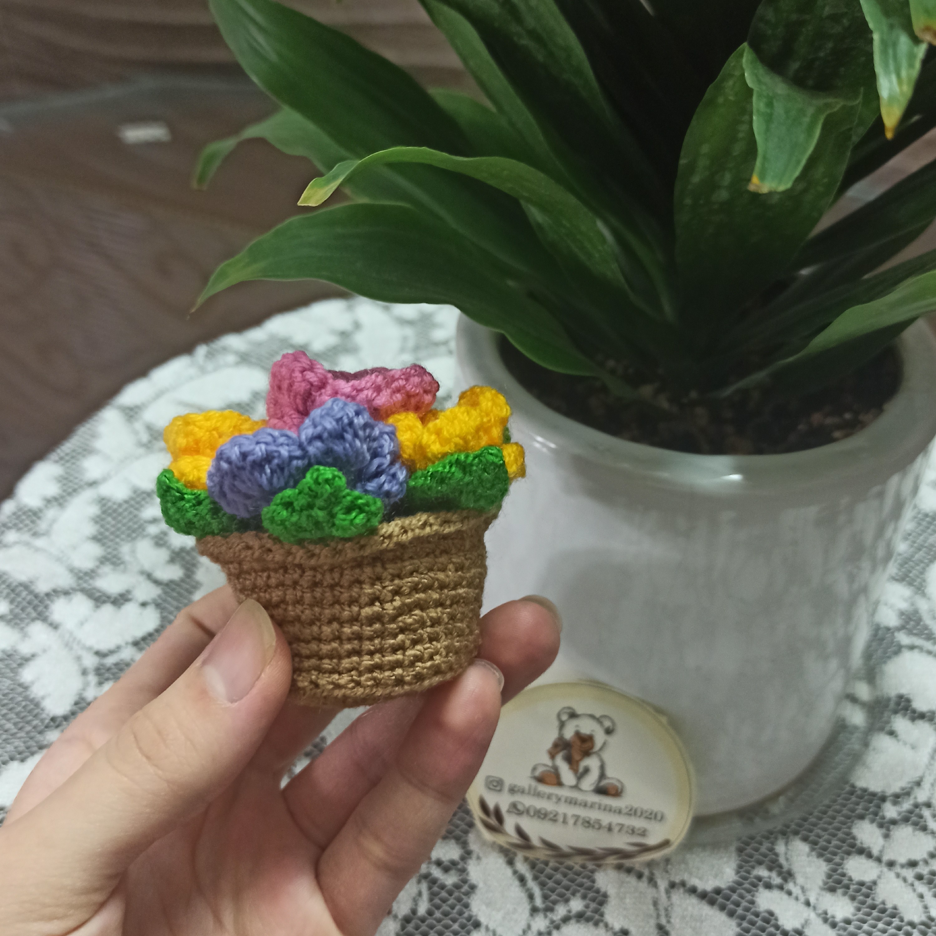 آویز گلدان بافتنی 