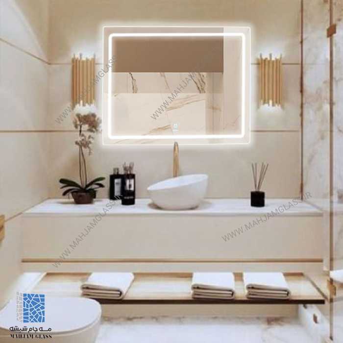 آینه بک لایت مستطیل تک تاچ کد HR8012