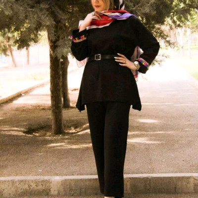 مانتو شلوار زنانه ابروبادی مدل ست پرناز