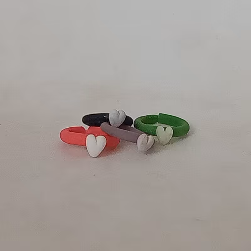 انگشتر چانکی خمیری طرح قلب ضد اب و نشکن با رنگ های متنوع