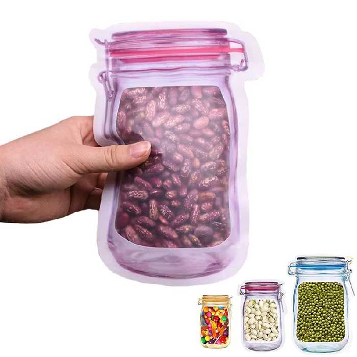 زیپ کیپ طرح شیشه حبوبات 3 عددی