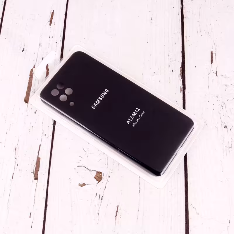 گارد سامسونگ A12 سیلیکونی اورجینال پاکنی ویتنام رنگ مشکی محافظ لنز دار 