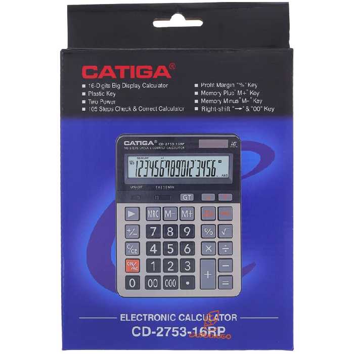 ماشین حساب رومیزی کاتیگا مدل CD-2753-16RP