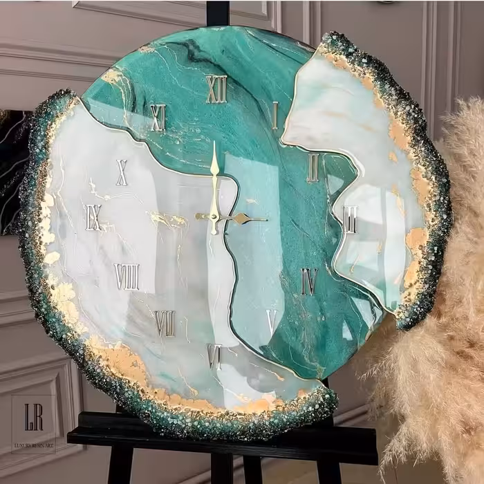 ساعت دیواری لاکچری مدرن سبز جذاب قیمت برای قطر 70