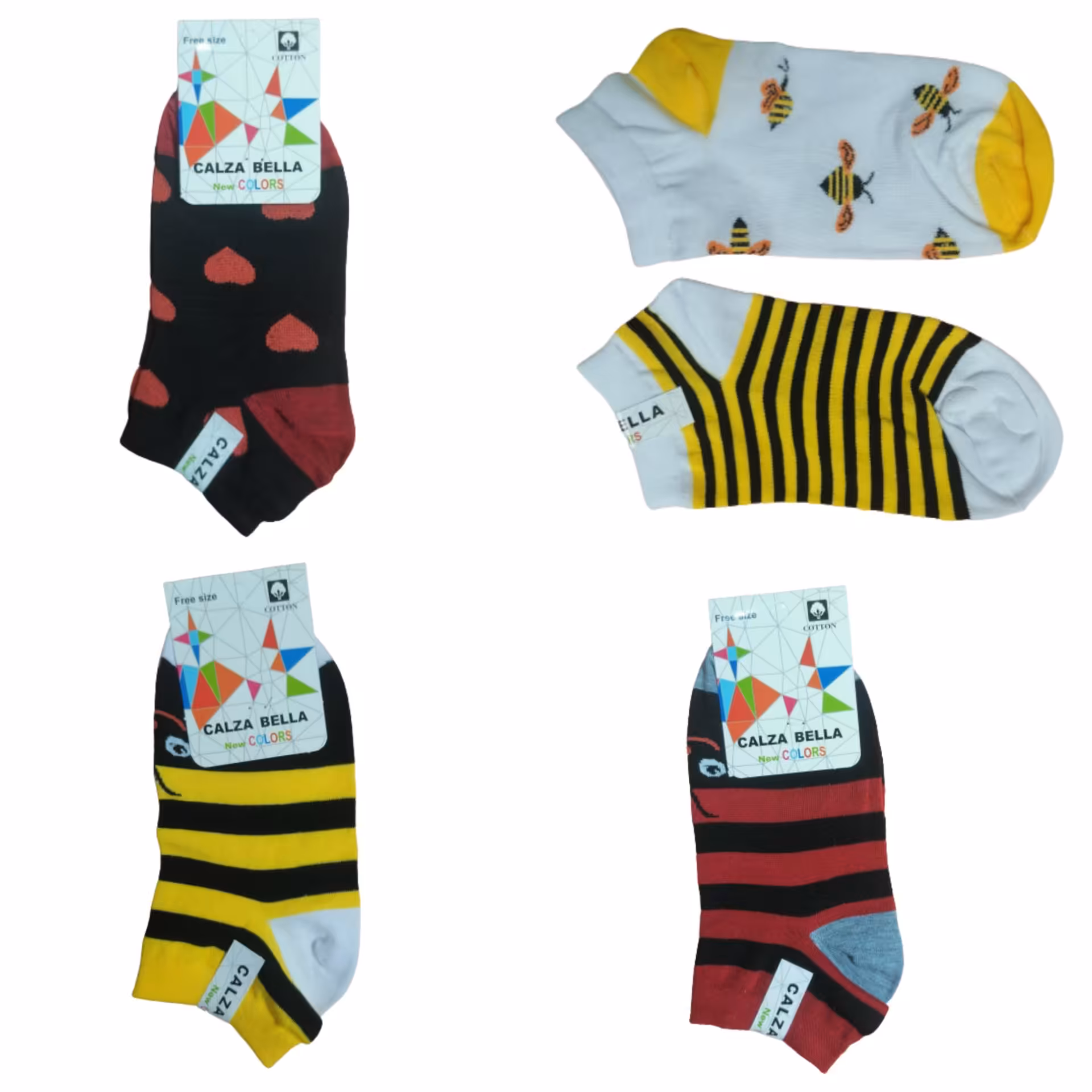 پک 4 عددی جوراب مچی زنانه و دخترانه طرح میکس