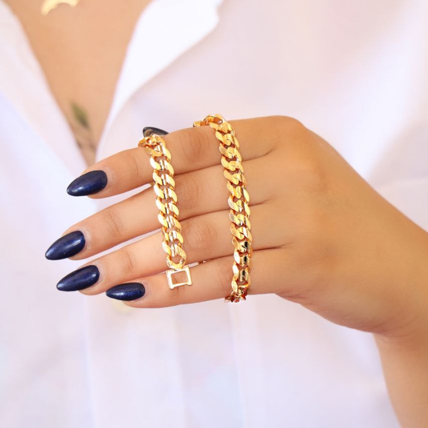 دستبند کارتیر استیل Ml رنگ ثابت آبکاری با آب طلا