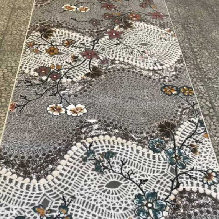 کناره مدرن گبه فانتزی طوسی کد 2109