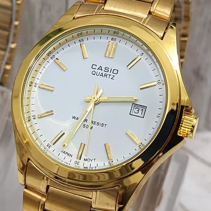 ساعت ست کاسیو CASIO رنگ طلایی جنس استیل رنگ ثابت کیفیت اعلا