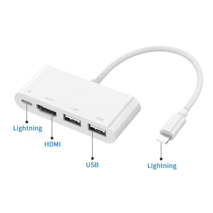 دستگاه تبدیل Lightning به HDMI/ USB3.0*2 با منبع تغذیه اونتن مدل OTN-75216