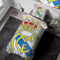 ست لحاف پسرانه فوتبالی طرح رئال مادرید زمینه سفید BAs-4374