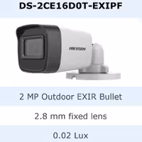 دوربین 2 مگاپیکسل بالت برند HIKVISION  دارای 2 سال گارانتی معتبر 