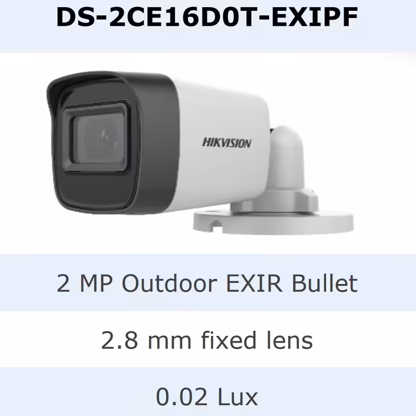 دوربین 2 مگاپیکسل بالت برند HIKVISION  دارای 2 سال گارانتی معتبر 