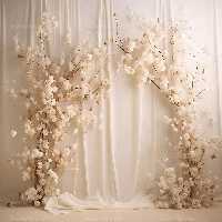 بک دراپ عکاسی شکوفه های سفید | گرافیک با طعم تربچه