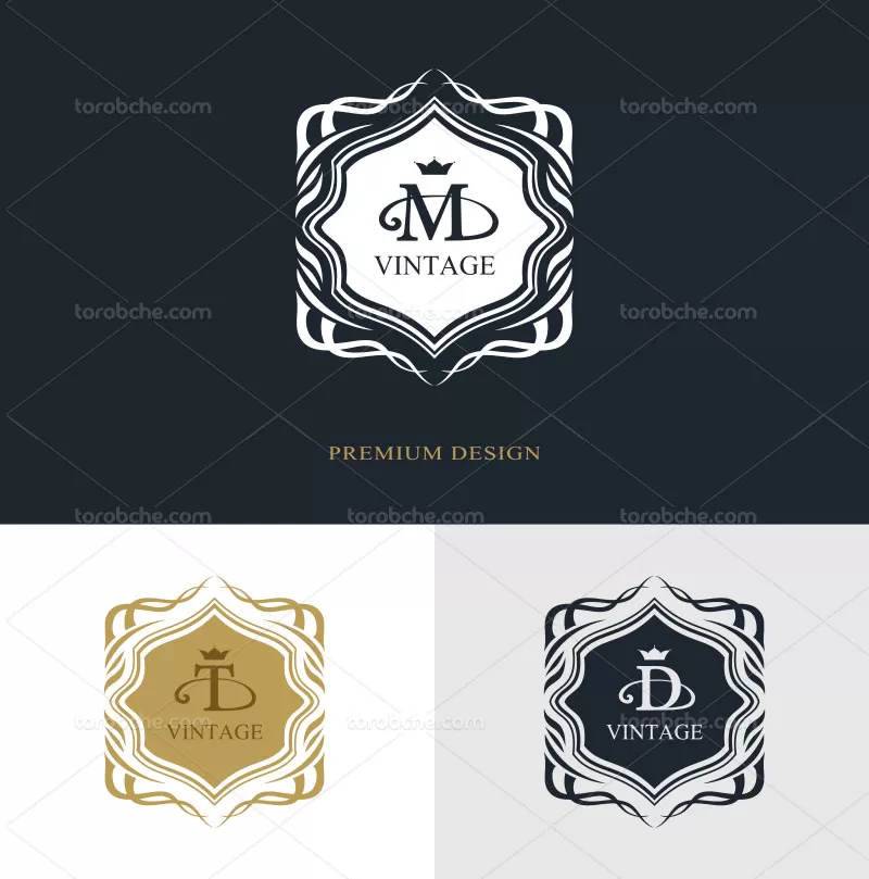 وکتور مونوگرام رنگی حروف انگلیسی | گرافیک با طعم تربچه