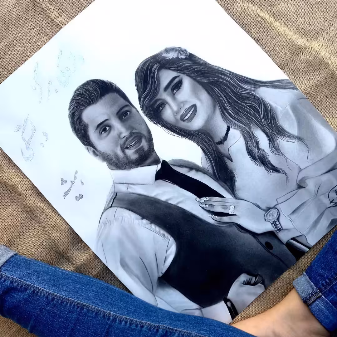 طراحی چهره جزو قشنگ ترین هدیه برای سالگرد ازدواج هستش 