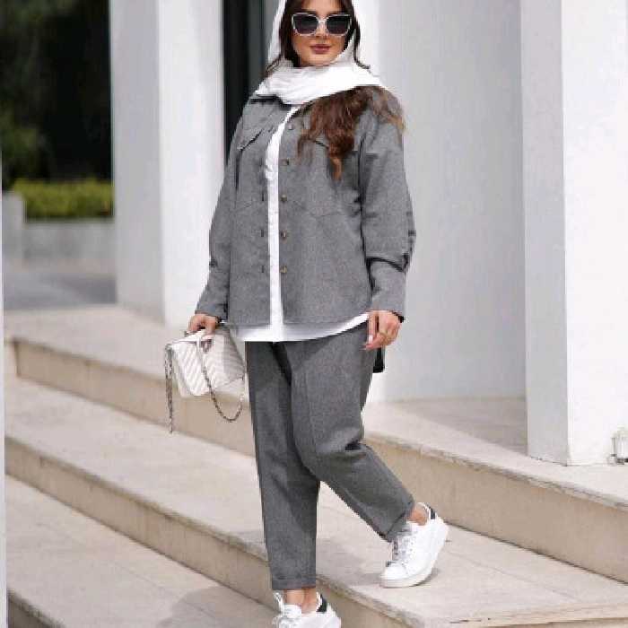 ست سه تیکه مریم پرشین شومیز ب کت وصل هست