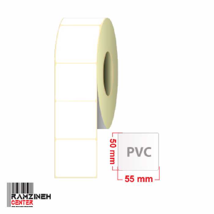 لیبل پی وی سی سایز 55*50 میلیمتر