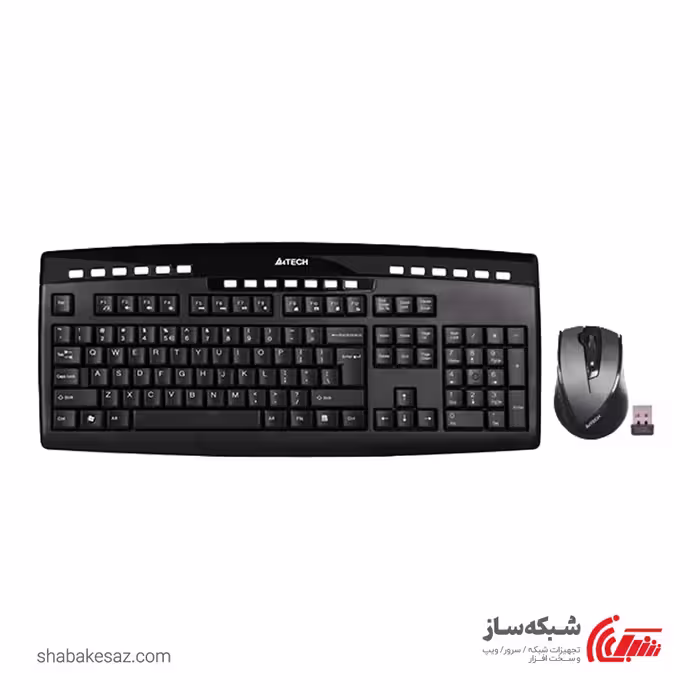 قیمت و فروش کیبورد و ماوس ای فورتک A4TECH 9200F بی سیم - شبکه ساز