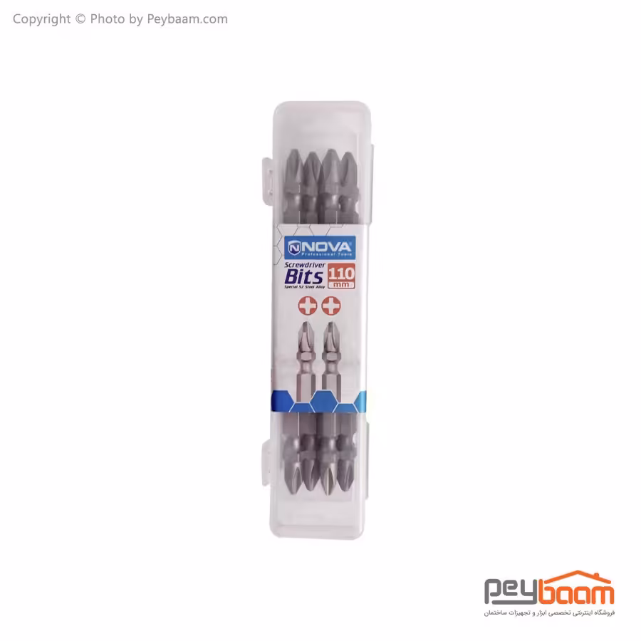 مجموعه 10 عددی سری پیچ گوشتی چهارسو بلند نووا مدل NTB 1191