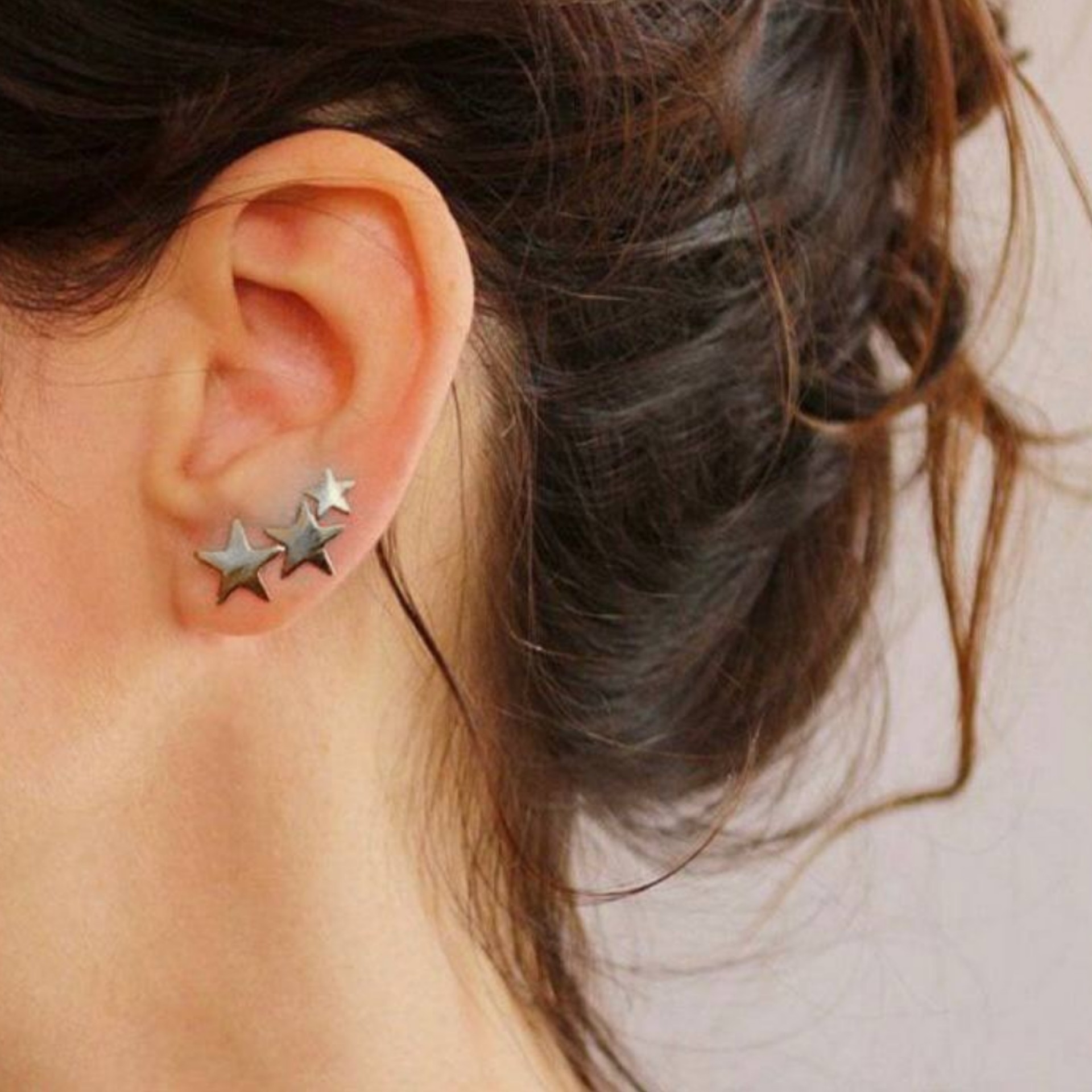 گوشواره استیل طرح ستاره ضد حساسیت و رنگ ثابت و کیفیت بالا