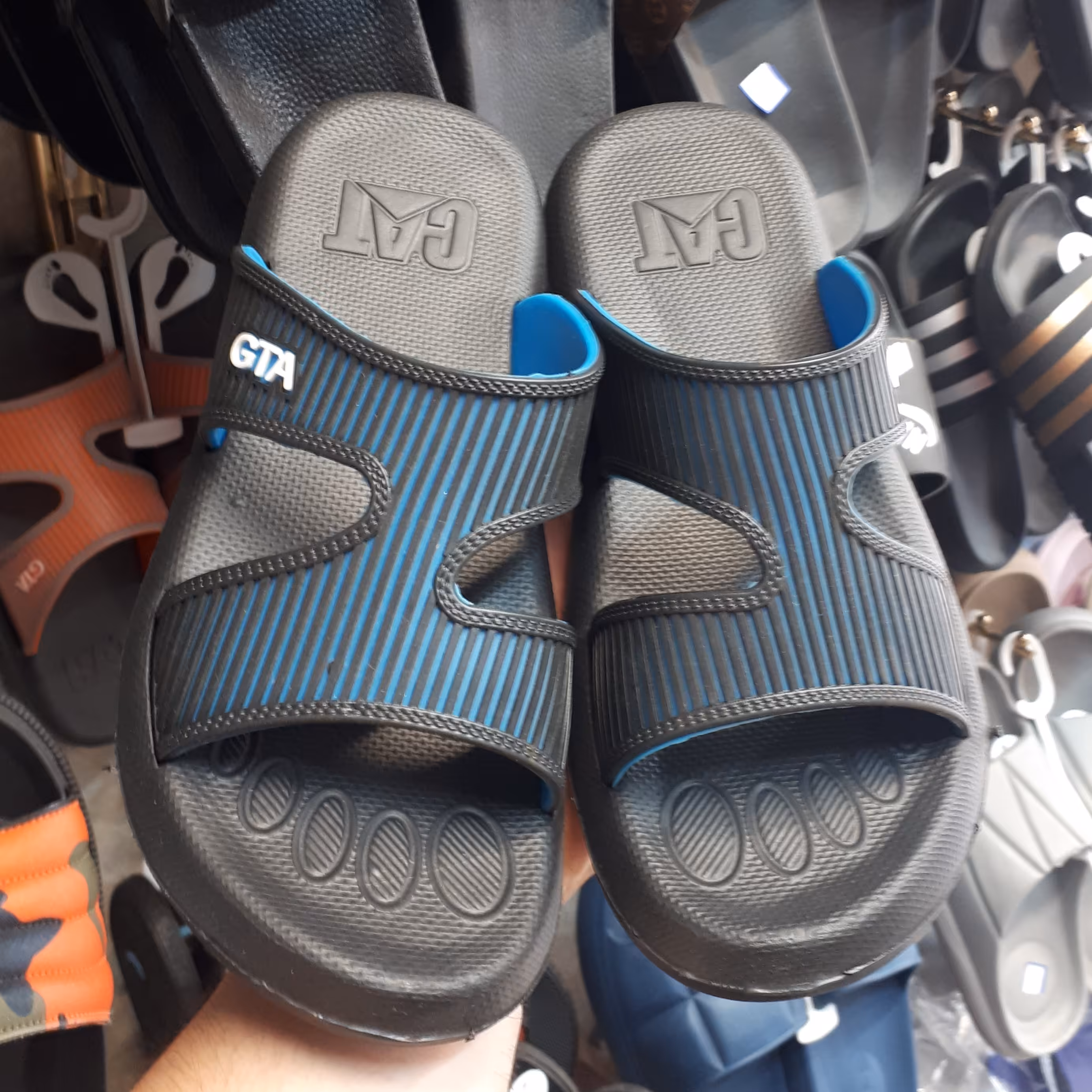 دمپایی مردانه کاترپیلا  آبی