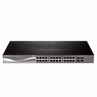 قیمت و خرید سوییچ شبکه مدیریتی 24 پورت   4 پورت SFP با 4 پورت PoE دی لینک مدل DGS-1500-28P | نت ران