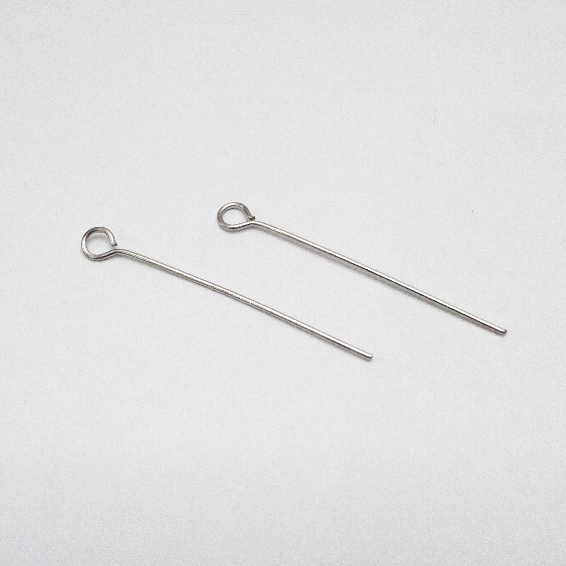 میخ استیل نقره ای ته حلقه  سه سانتی(بسته 5 عددی)