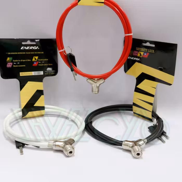 قفل دوچرخه انرژی - 90 سانتی متری - ضخامت 8 میلیمتر  - قرمز