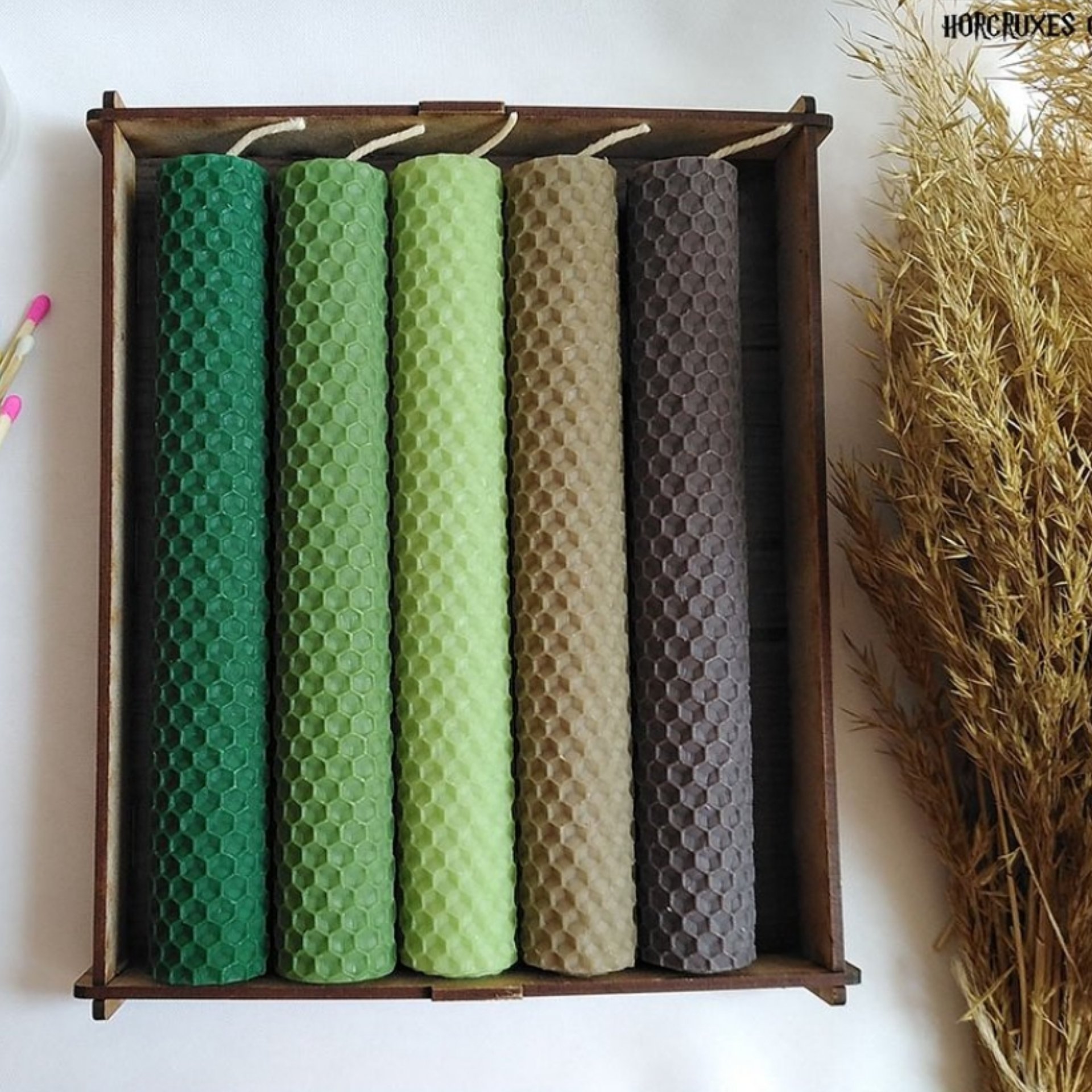 شمع موم عسلی(پک پنج تایی)