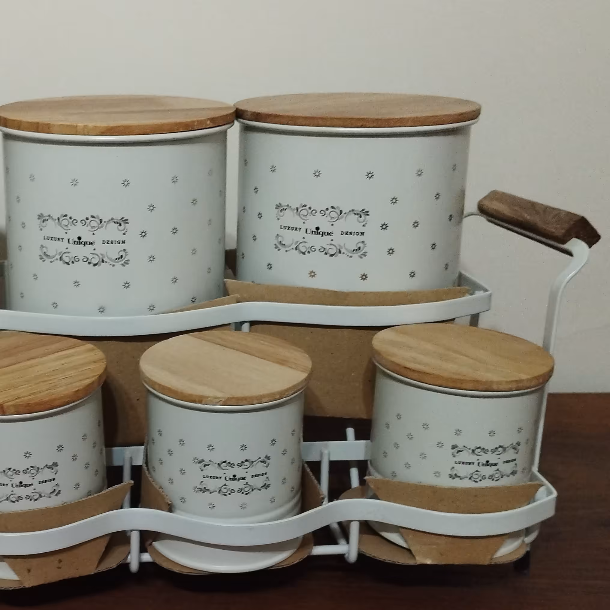 پاسماوری یونیک رنگ شیری  دربها واشر دار چوب بامبو.وزن 800 گرم 