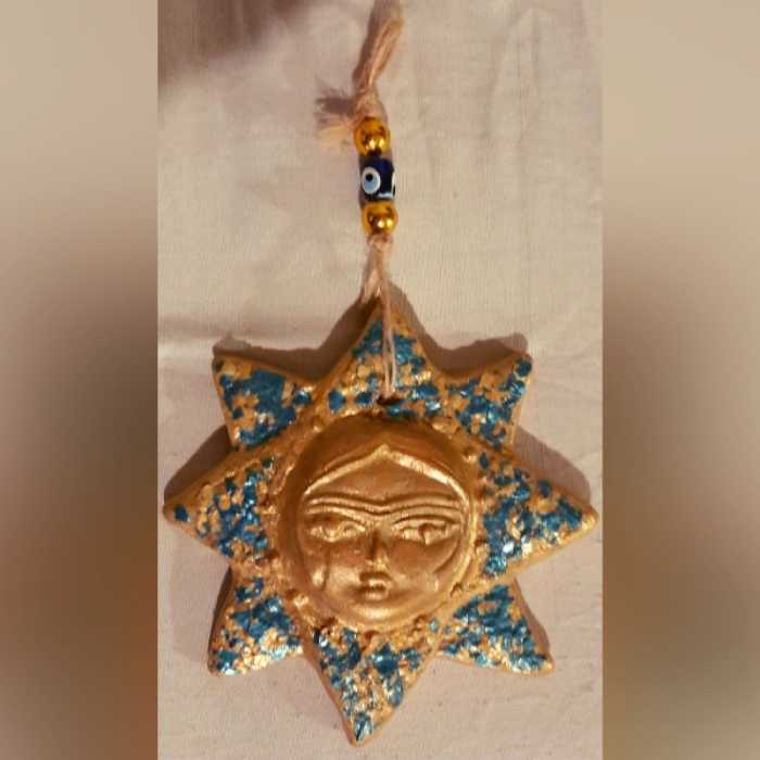 آویز سفالی خورشید چشم نظر