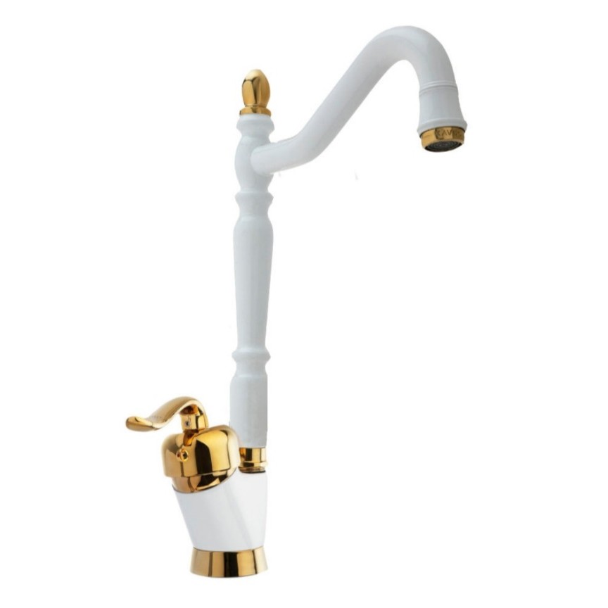 شیر ظرفشویی قاجاری سفید طلایی (ارسال رایگان)