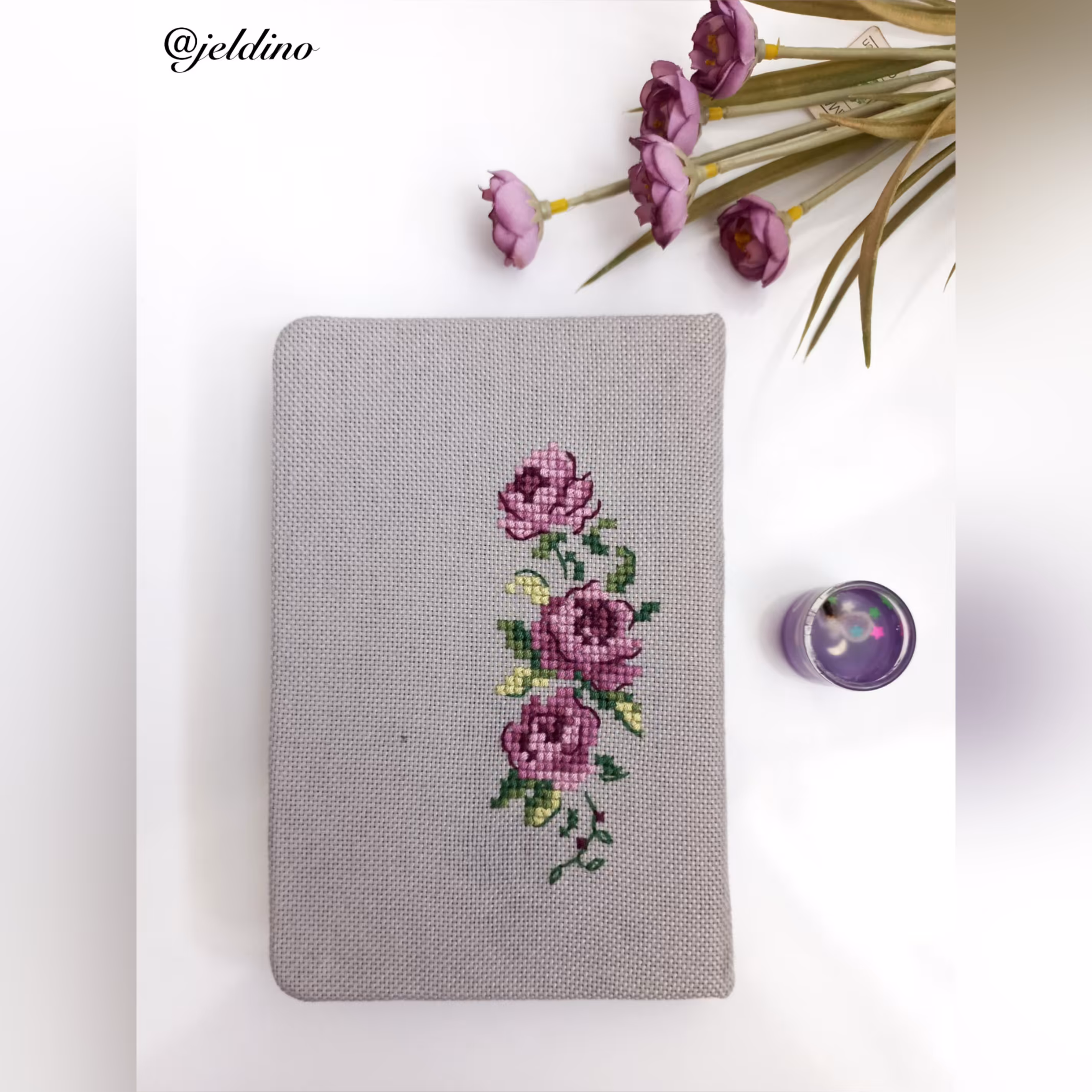 دفتر یادداشت جلد پارچه ای مدل شماره دوزی طرح دلارام 