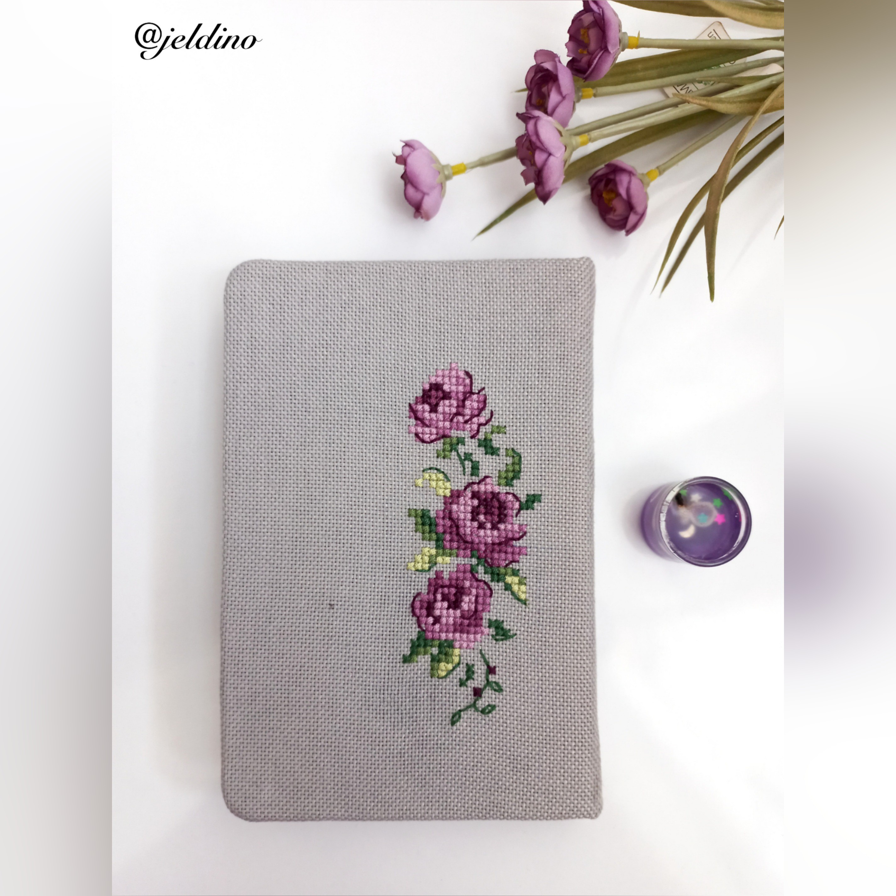 دفتر یادداشت جلد پارچه ای مدل شماره دوزی طرح دلارام