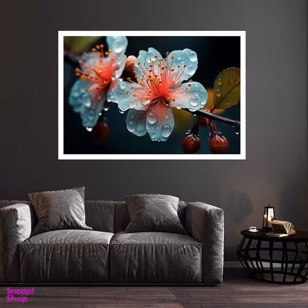 تابلو بکلیت طرح طبیعت و گل مدل قاب شاسی W-s8605