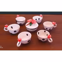 فنجان دسته گرد رز سرویس