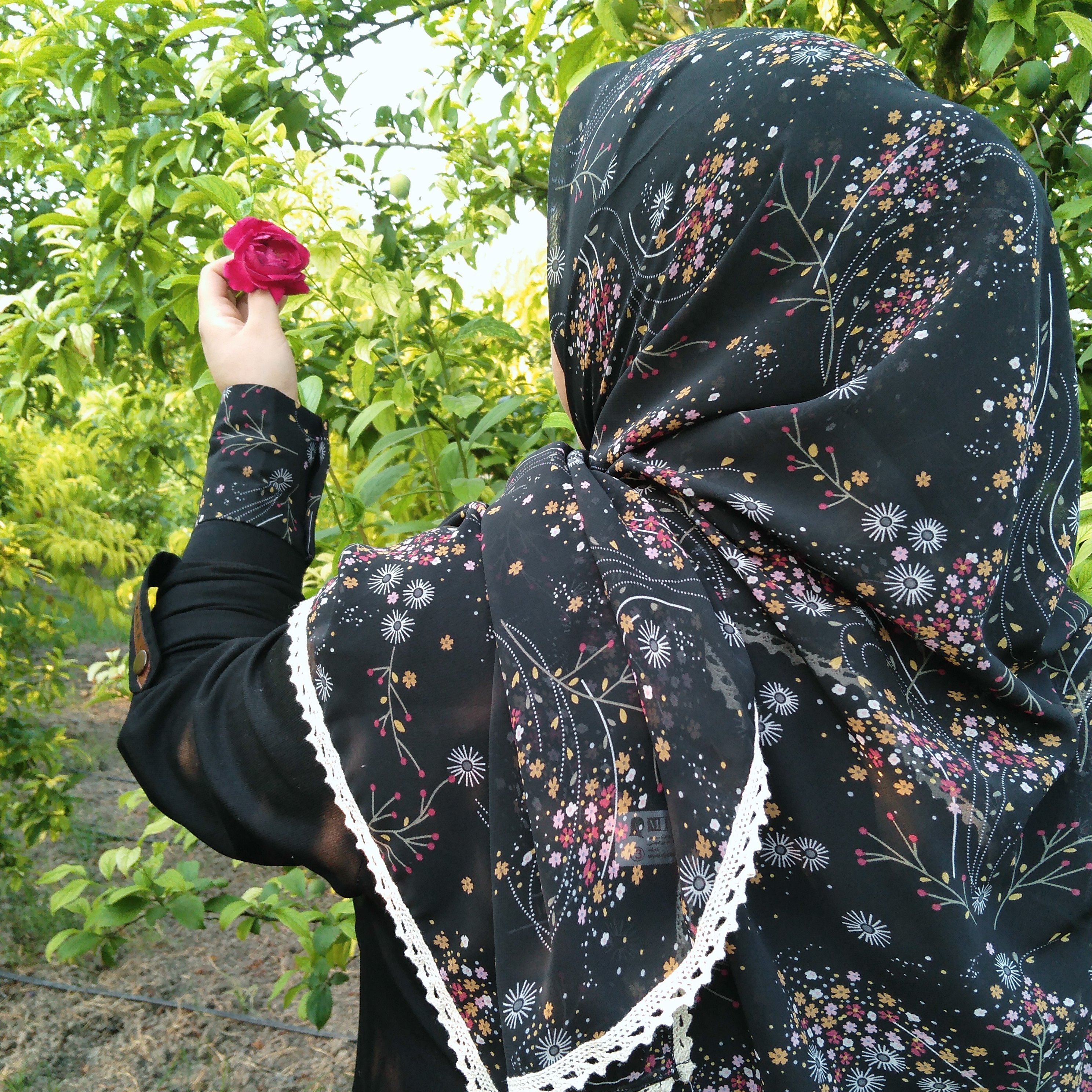 ست روسری با آستینک حریر